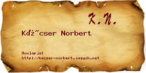 Kácser Norbert névjegykártya